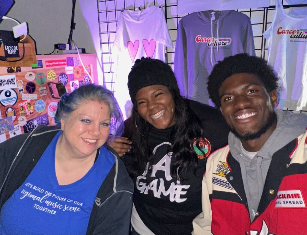 Dani, Remy, and ___ at the Cancer Culture Benefit at Songbyrd Music House