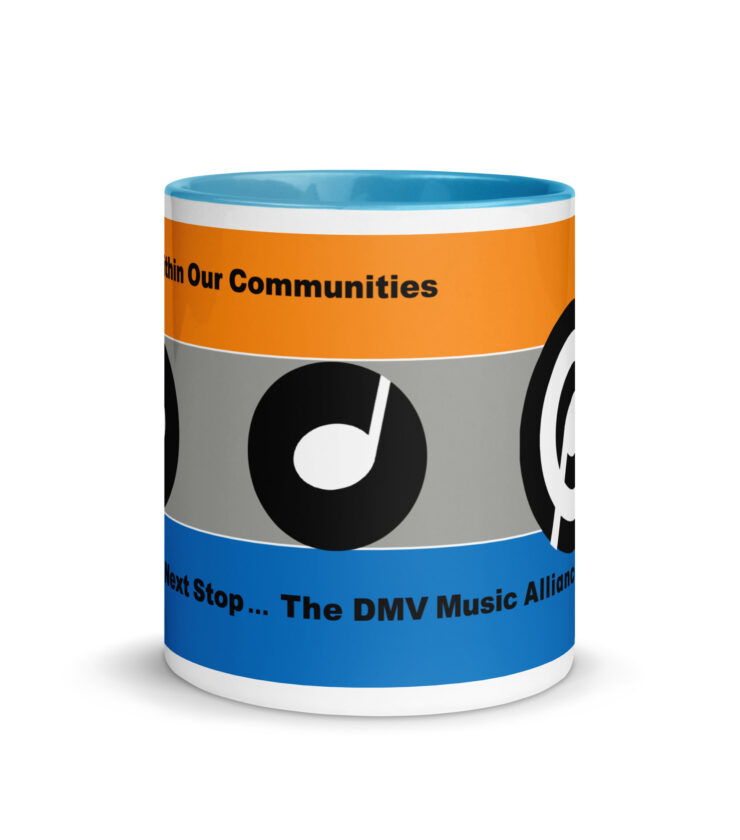 Orange Silver Blue Line Transfer Mug